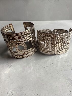 Silver-Tone Filigree Cuff Bracelet - Women Jewelry